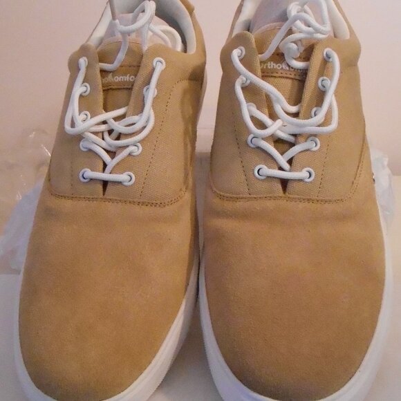 Men's Ortho Comfoot Camel Colored Leather Suede Fashion Sneakers-EUR 48-NIB - Picture 2 of 13